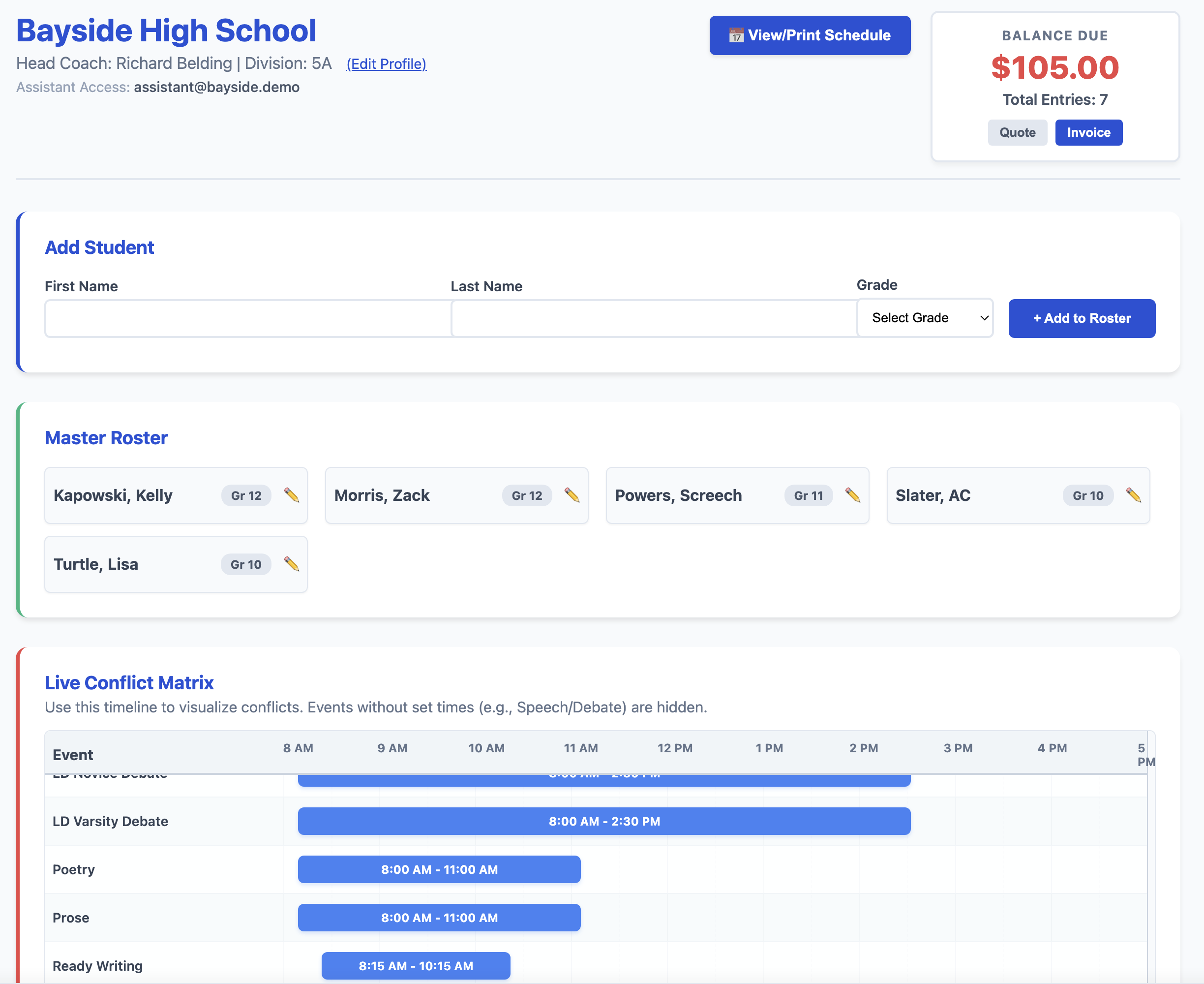 Coach Registration Portal