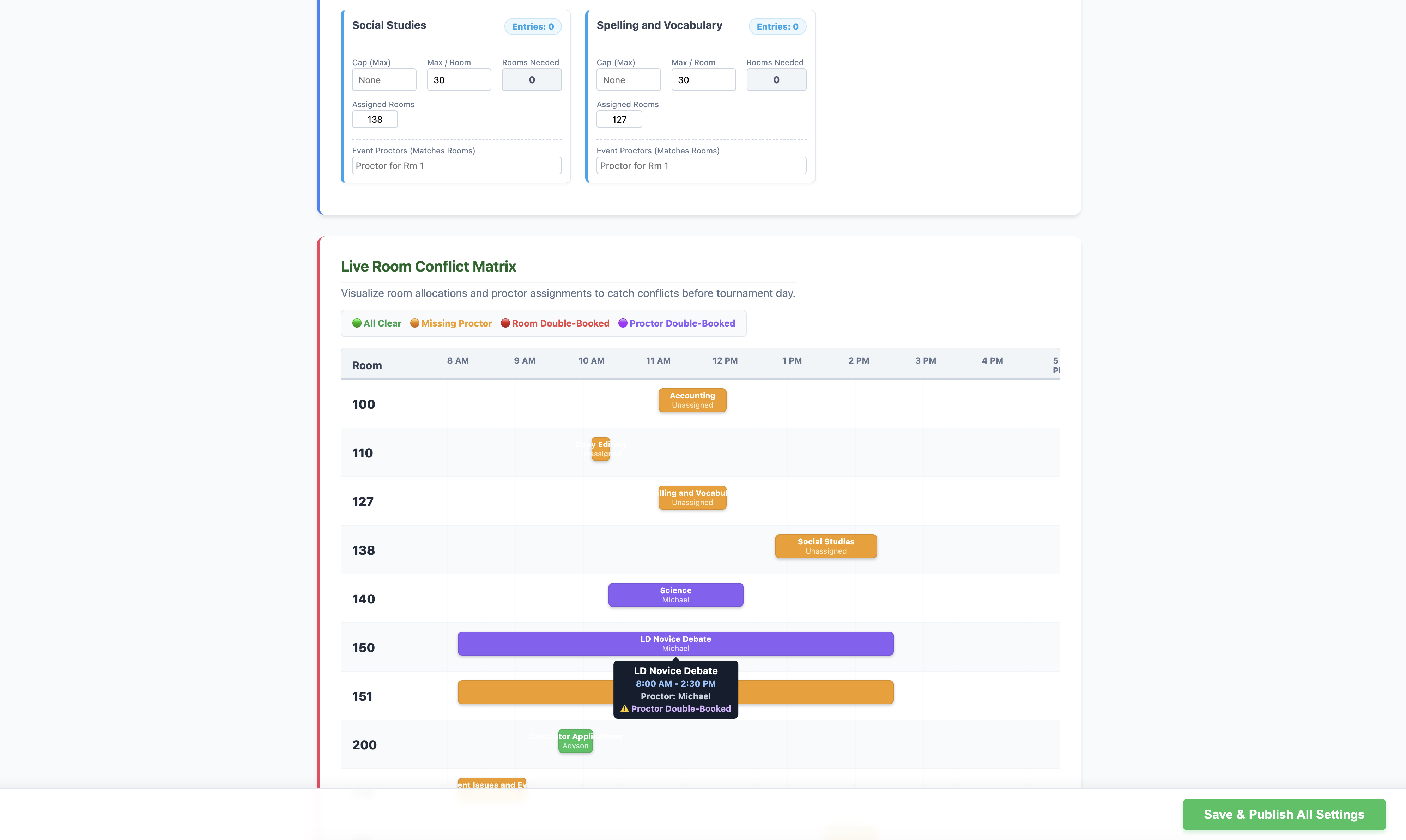Live Conflict Matrix